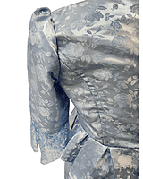 Light Blue Rose Jacquard Satin Dress Set