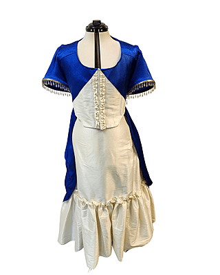 Royal Blue and Ivory Robe and Skirt Set