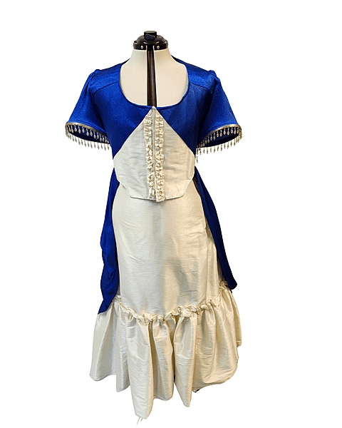 Royal Blue and Ivory Robe and Skirt Set