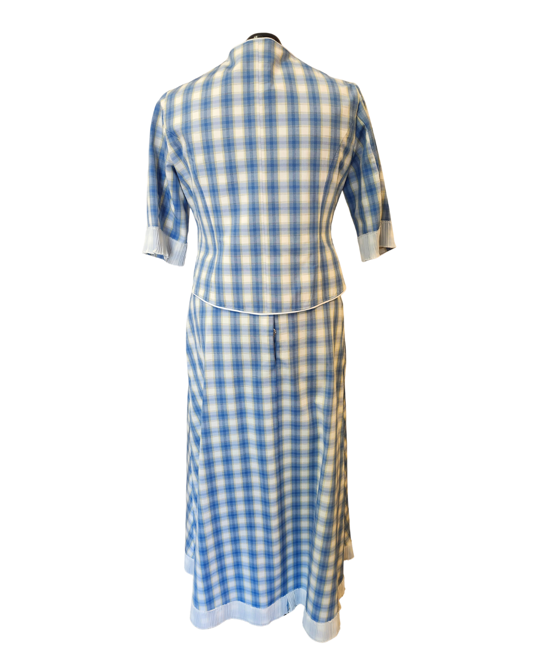 Blue Plaid Victorian Walking Set