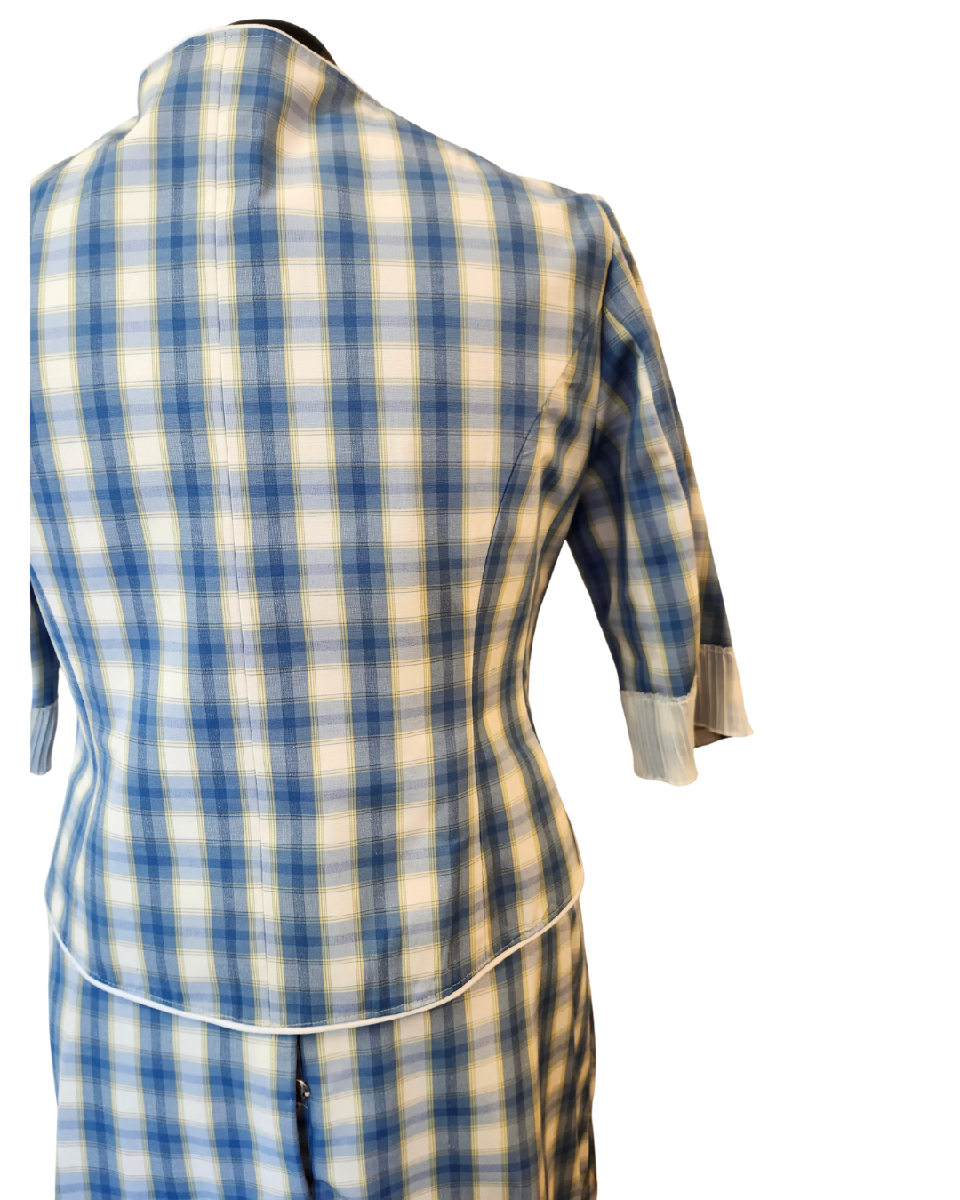 Blue Plaid Victorian Walking Set