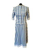 Blue Plaid Victorian Walking Set