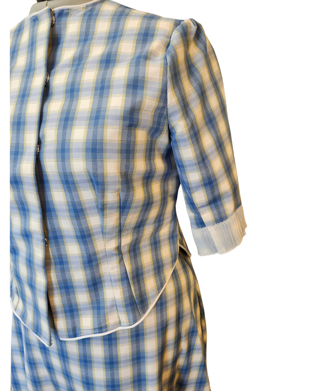 Blue Plaid Victorian Walking Set