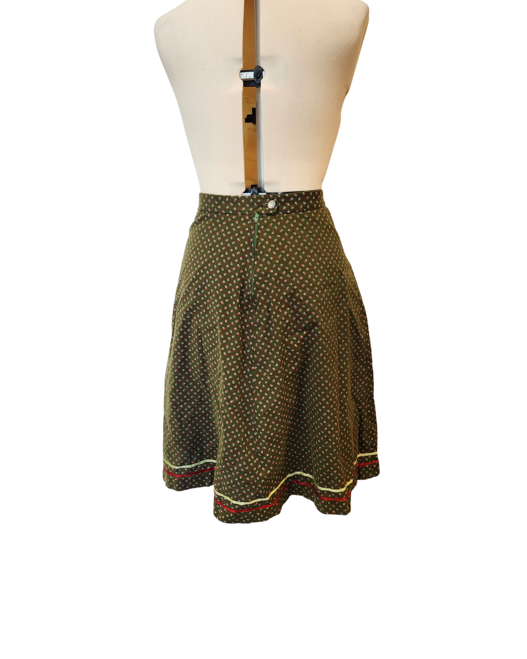Green Floral Vest and Skirt