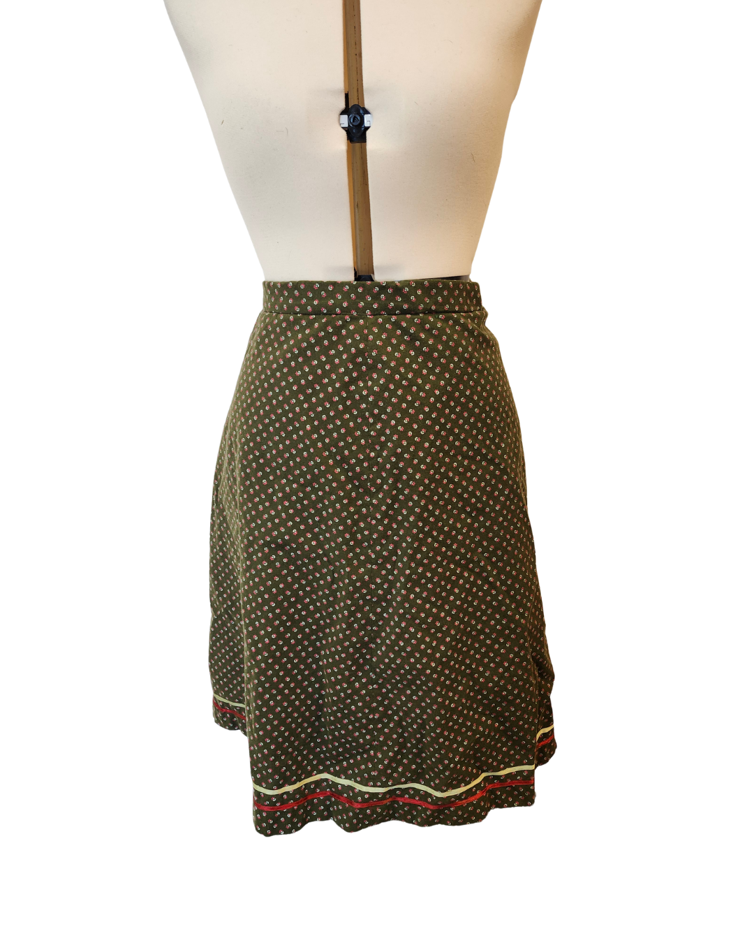 Green Floral Vest and Skirt