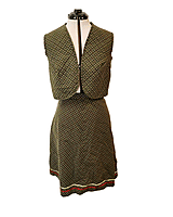 Green Floral Vest and Skirt