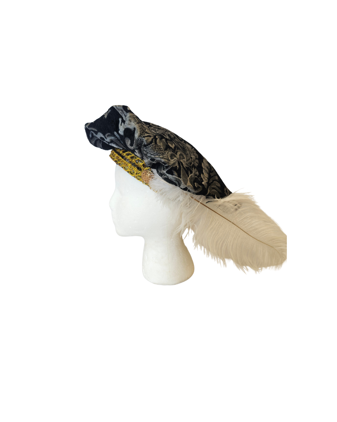 Black and Silver Tudor Hat