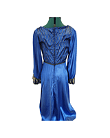 Blue Satin Dress w/Gold Accents