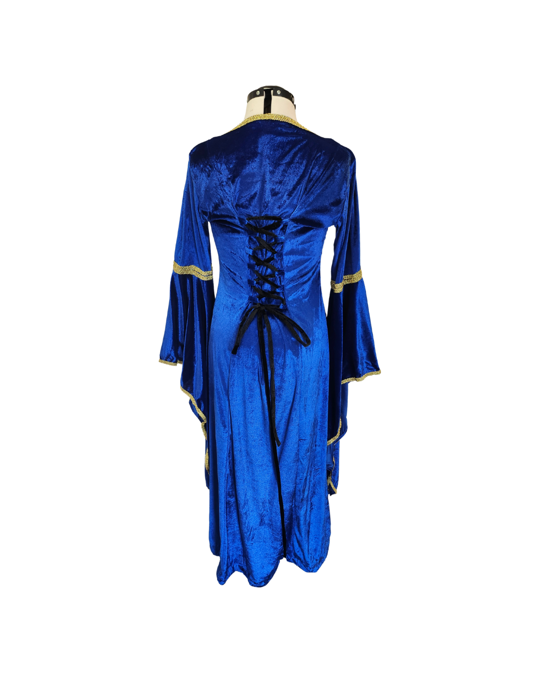 Blue Velveteen Dress w/Bell Sleeves