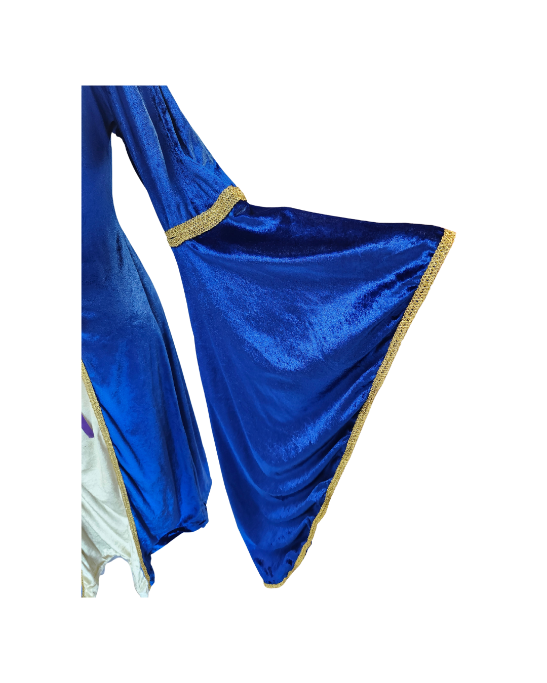 Blue Velveteen Dress w/Bell Sleeves