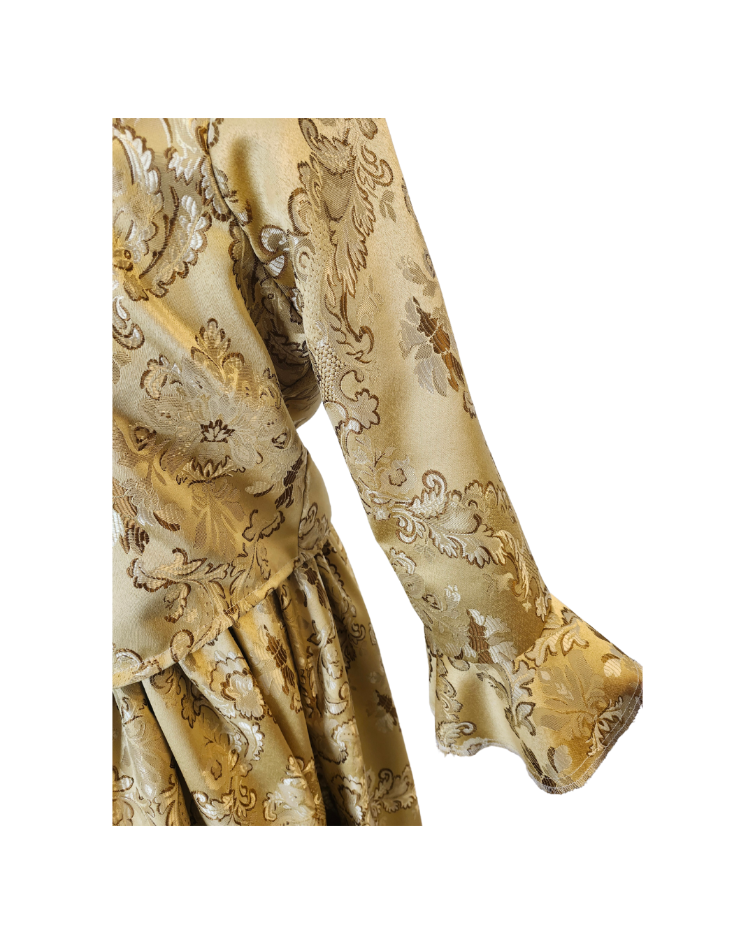 2pc Gold Brocade Dress Set