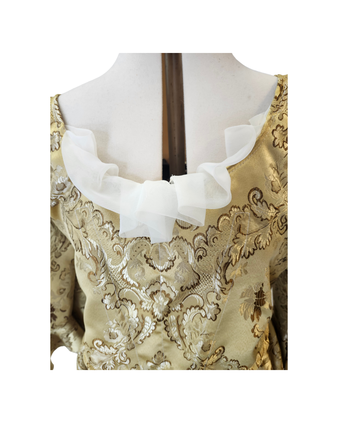 2pc Gold Brocade Dress Set