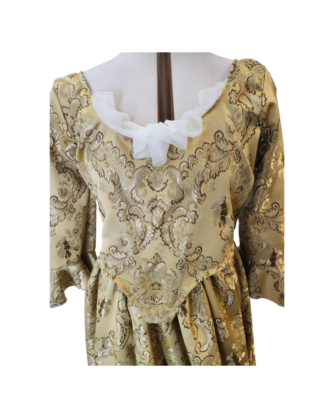 2pc Gold Brocade Dress Set