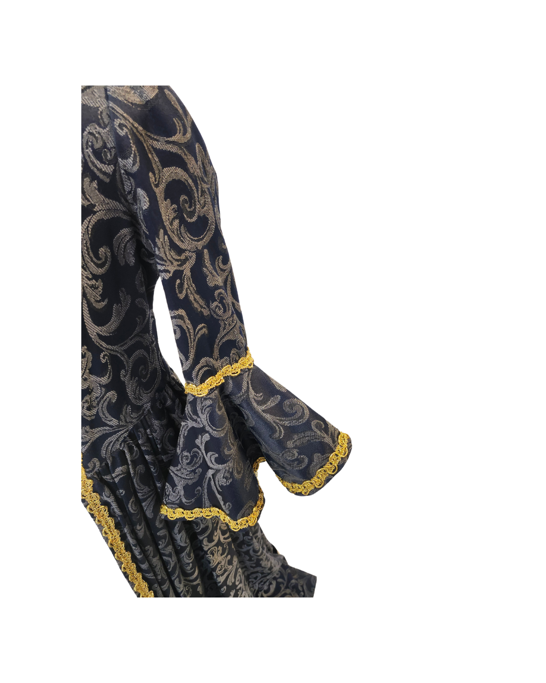 Navy and Cream Brocade Dress