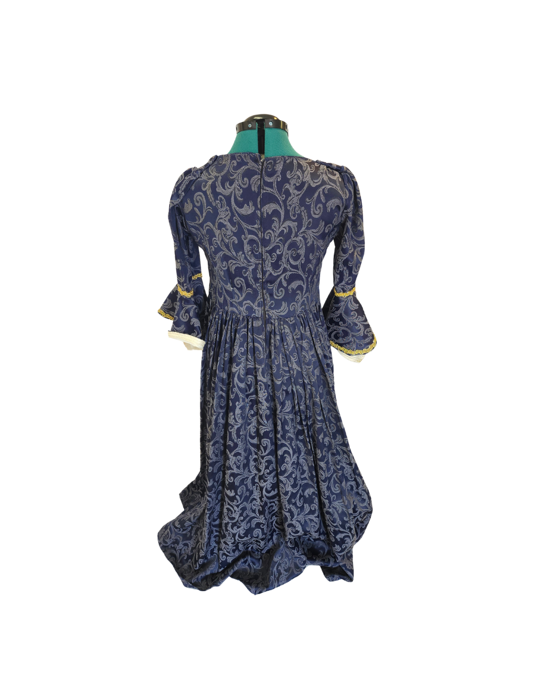 Navy and Cream Brocade Dress