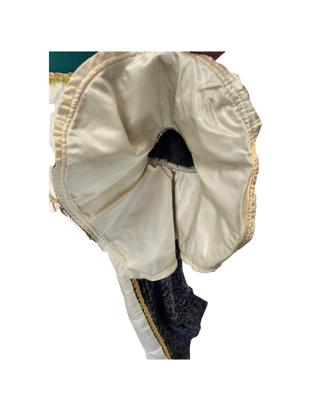 Navy and Cream Brocade Dress