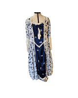 White and Blue Floral Gown