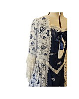White and Blue Floral Gown