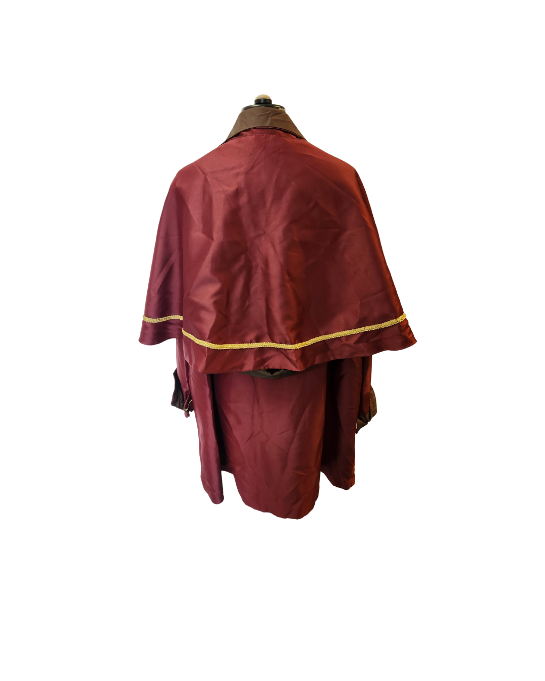 Burgundy Frock Coat w/Capelet and Attached Vest