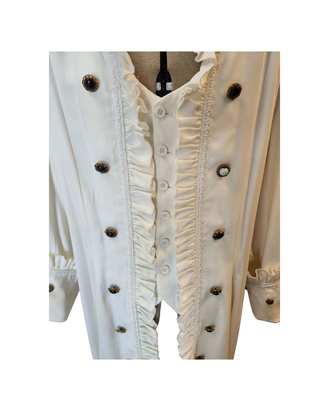Frilly White Frock Coat