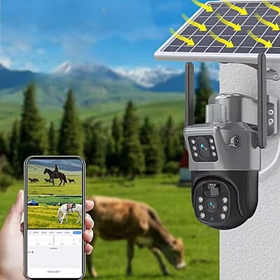 Solar Powered 8MP Coverage - Dual Lens PTZ Wifi Security Camera