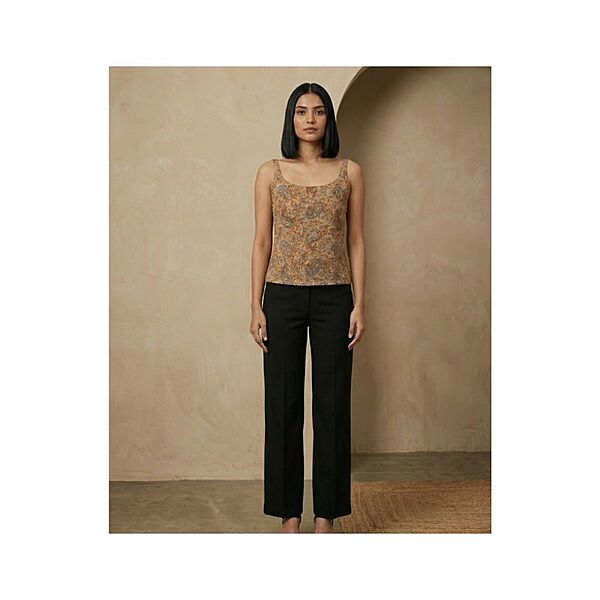 Mustard yellow Ochre Paisley top