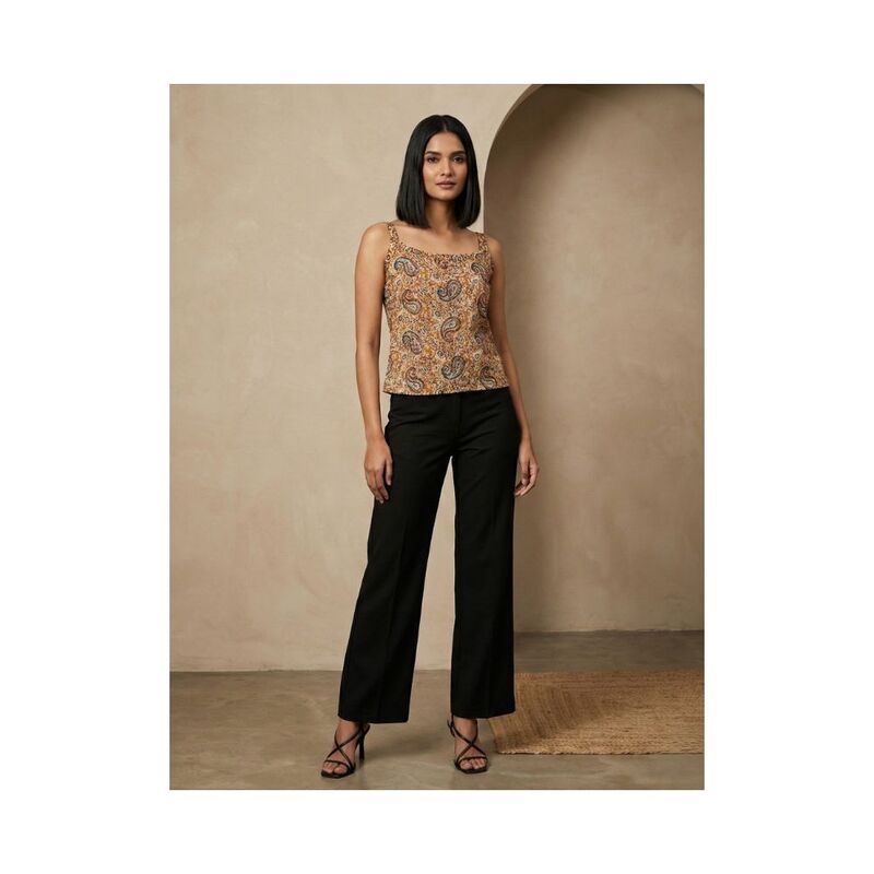 Mustard yellow Ochre Paisley top