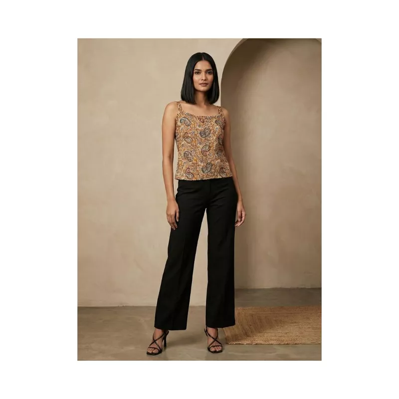 Mustard yellow Ochre Paisley top