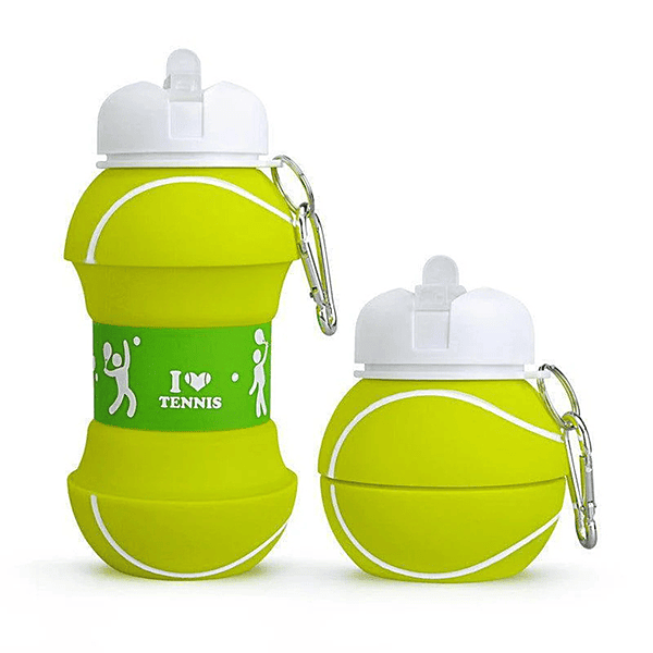 Foldable Silicone Sports Water Bottle – Basketball/Tennis Design