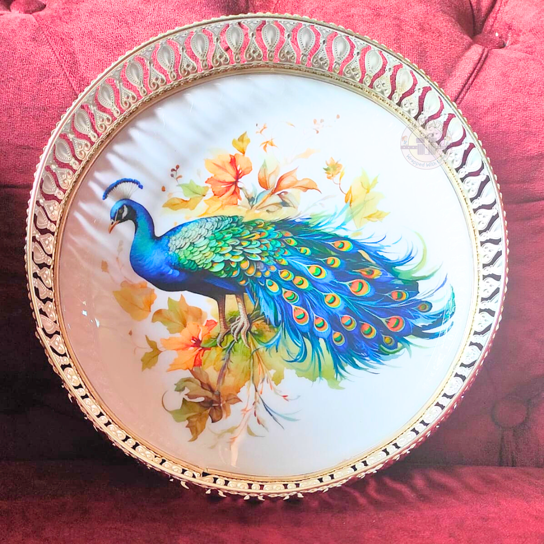 German Silver Peacock Tray