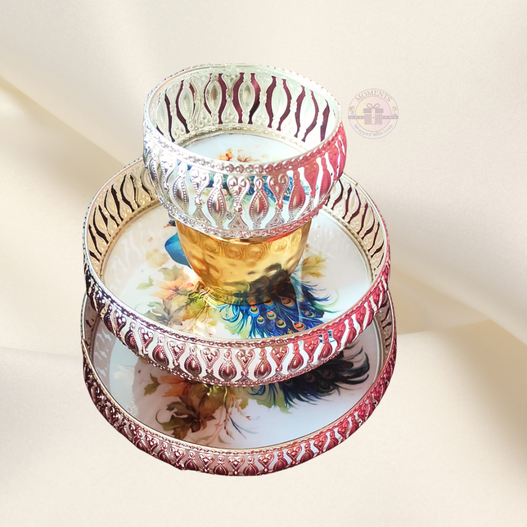 German Silver Peacock Tray