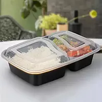 1000ML 2-COMPARTMENTS BLACK PACKS RECTANGULAR