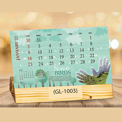 Wooden Base Stand Calendar