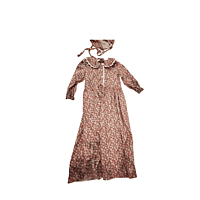 Pink Prairie Dress w/Matching Bonnet-Distressed Pink Prairie Dress w/Matching Bonnet-Distressed