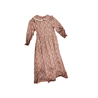 Pink Prairie Dress w/Matching Bonnet-Distressed Pink Prairie Dress w/Matching Bonnet-Distressed