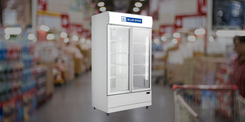 Suitable for Super Market: Blue Star Visi Cooler-VC800CD with Uniform Cooling