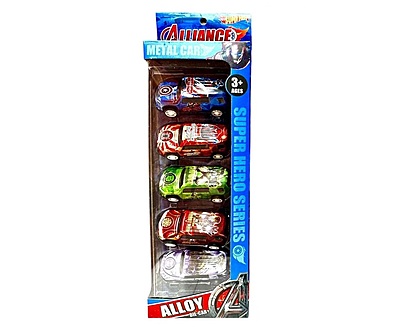 Avengers 5-in-1 Die-Cast Car Set for Kids | Metal Mini Superhero Cars Pack (Set of 5)