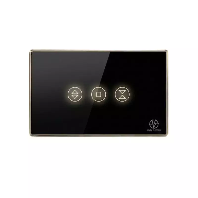 Tuya Wi-Fi Curtain black US Single (gold frame)