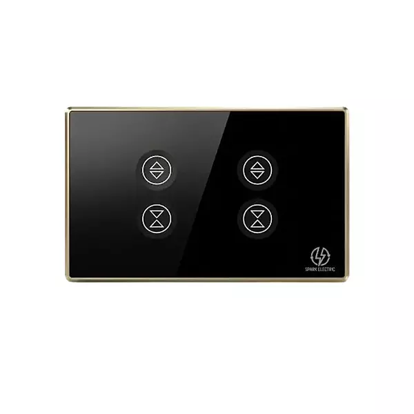 Tuya Wi-Fi Curtain black US Double (gold frame)
