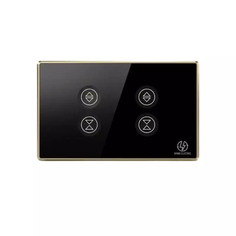 Tuya Wi-Fi Curtain black US Double (gold frame)
