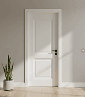Usa de interior JYA067, MDF, 40 mm, toc reglabil, alba 80X200, feronerie neagra inclusa