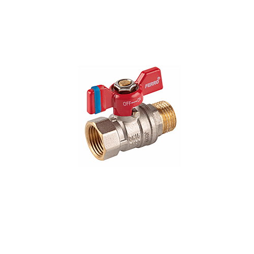 F-COMFORT BALL VALVE, BUTTERFLY HANDLE, 3/4" M-F
