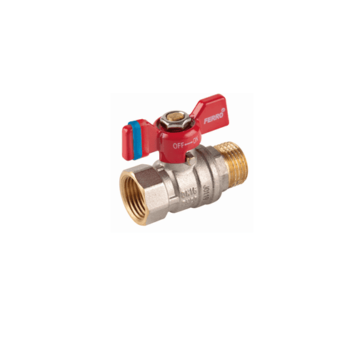 F-COMFORT BALL VALVE, BUTTERFLY HANDLE, 3/4" M-F