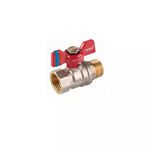 F-COMFORT BALL VALVE, BUTTERFLY HANDLE, 1" M-F