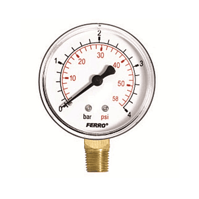 PRESSURE GAUGE 1/4'' 0-10 BAR SIDE CONNECTION