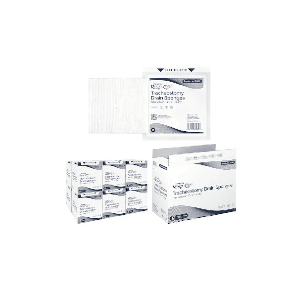 Dynarex Resp-O2™ Sterile Drain Sponge – 4 × 4 Inch, 6-Ply (2 per Pack)