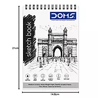DOMS A5 Sketch Book 150 GSM 36 Sheets Spiral Bound Drawing Pad for Artists & Students