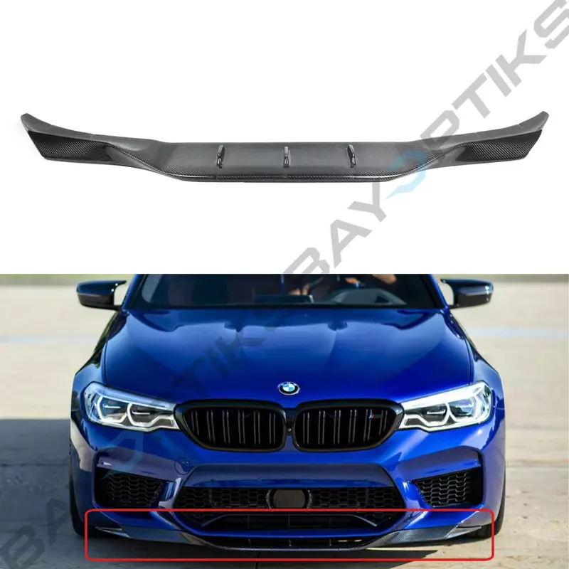 Carbon Fiber Center Chin Lip Spoiler – For BMW F90 M5 (2018–2020, Pre-LCI)