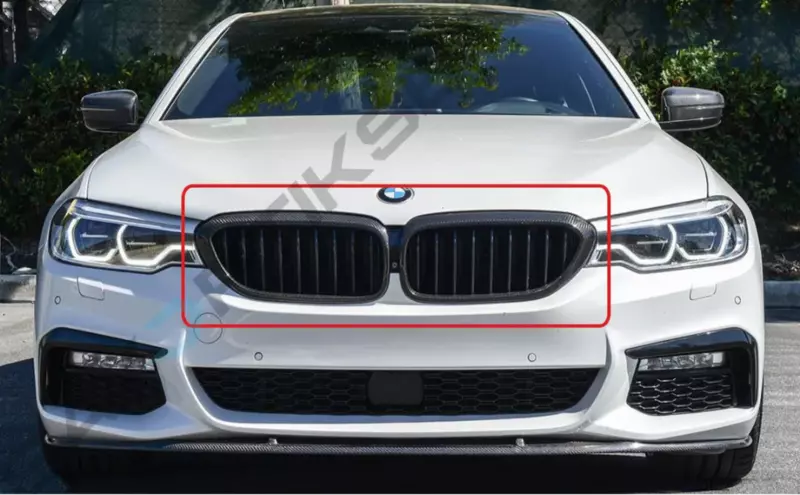 Real Carbon Fiber Grille Insert Trim Covers for BMW G30/G38 5 Series (2017–2020)