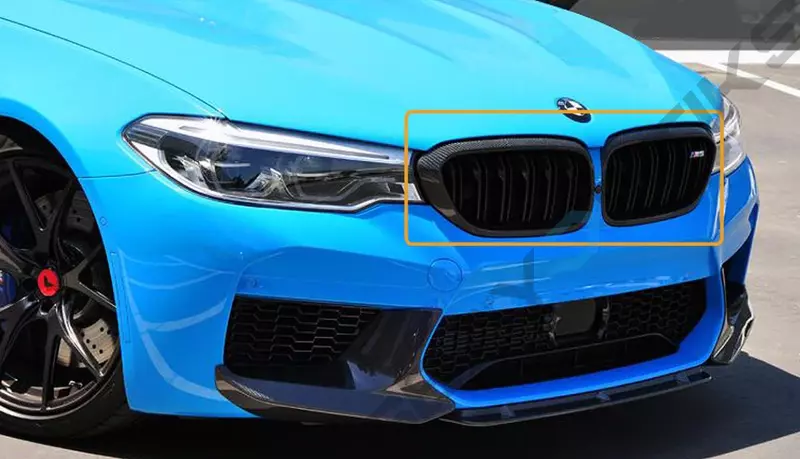 Real Carbon Fiber Grille Insert Trim Covers for BMW F90 M5 (2018–2020 Pre-LCI)